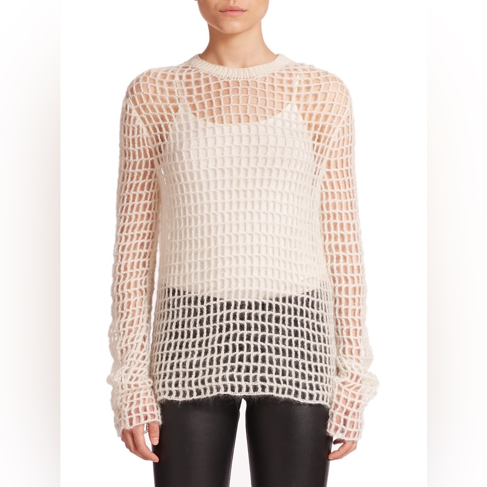 Helmut Lang Mohair Crochet Pullover